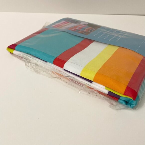 Lila Shower Curtain without Rings Stripes Bathroom 71 x 71 Inch - Picture 9 of 13